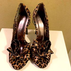 Satin Leopard print heels